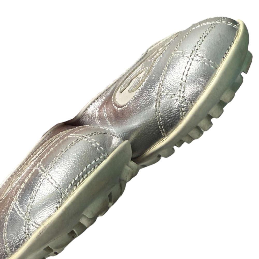 Walter Genuin COCO BALLERINA Leather Ballet Silver Metallic Flats Shoes Italy 10 - Picture 5 of 10